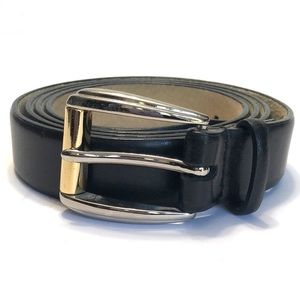 Black Genuine Leather Gold & Silver Buckle Belt size XL